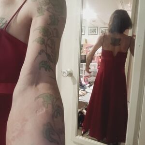 David's Bridal size 2 red bridesmaid dress